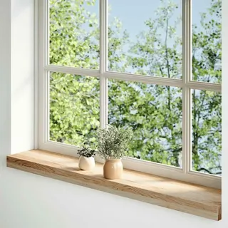 vidaXL Fensterbänke 2 Stk. Unbehandelt 80x15x2 cm Massivholz Eiche - Braun