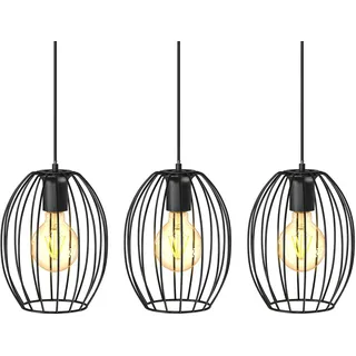 B.K.Licht Pendelleuchte Retro LED Hängelampe Draht E27 Metall, schwarz Vintage Industriell