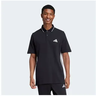 adidas Essentials 3 Stripes Piqué Kurzarm-poloshirt - Black / White - L,