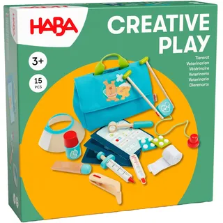 HABA Tierarzt-Spielset Holz-Tierpflege-Zubehör für Kinder
