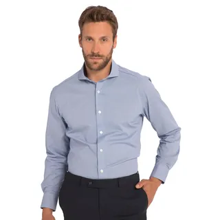 JP 1880 Herren, Business, Langarm, Haifisch-Kragen, bügelleicht, Modern Fit Hemden, Navy Blau, 58