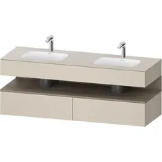 Duravit Qatego Einbauwaschtisch mit Konsolenwaschtischunterbau, 1600x550x600mm, Nische Eiche Terra, Doppelwaschtisch, QA4797035, Farbe: taupe supermatt