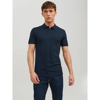 Poloshirt JACK & JONES "BASIC POLO", Herren, Gr. XXL, blau (navy blazer), Piqué, Obermaterial: 100% Baumwolle, schmal hüftbedeckend, Rundhals, Bündchen, Shirts Poloshirt