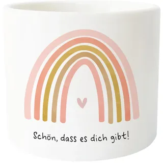 Grafik-Werkstatt Blumentopf klein | mini Dekotopf mit Papierpflanze | Keramik | Schön, DASS es Dich gibt