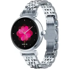 Zephyrion Smartwatch für Frauen, 1,04 Zoll, AMOLED Touchscreen, Fitness-Uhr mit weiblicher Gesundheit, wasserdicht 100 + Sportmodus, für Android iOS Handys (Silber)