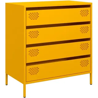 Sideboard Senfgelb 68x39x73,5 cm Kaltgewalzter Stahl - Gelb
