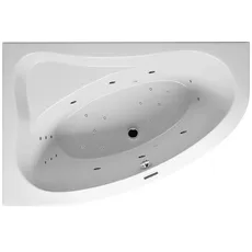 RIHO Lyra Eck-Badewanne, Version rechts, mit Joy-System, Einbau, 2-Sitzer, weiß, B0, Ausführung: 153,5x100,5x47cm, Nutzinhalt: 150 Liter