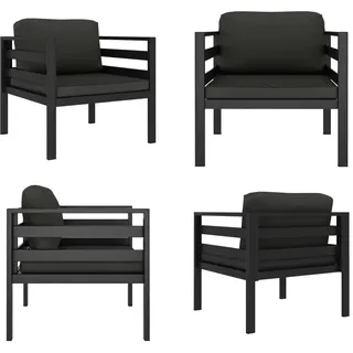 vidaXL Einzelsofa mit Kissen Aluminium Anthrazit - Einzelsofa - Einzelsofas - Sofa - Sofas - Grau