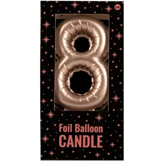 PD-Party 7060008 Folie Luftballon Kerze | Birthday Candles | Geburtstag Kerzen | Partei Dekoration - 8, Rosa, 10cm Länge x 5.5cm Breite x 1.5cm Höhe