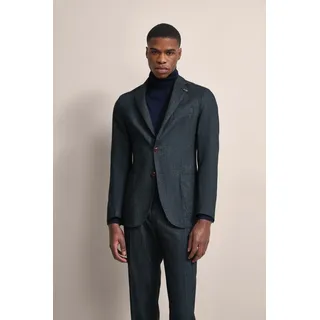 Sakko BUGATTI, Herren, Gr. 102, blau (marine), 78% Polyester, 16% Viskose, 4% Wolle, 2% Elasthan, unifarben, slim fit, Manschette, Sakkos Sakko, mit runden Schultern