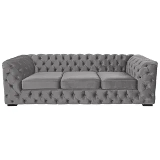 Guido Maria Kretschmer Home&Living Chesterfield-Sofa »Kalina«, klassische Chesterfield-Knopfheftung, sehr hochwertige Verarbeitung, grau