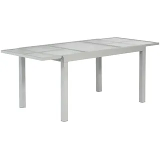 Merxx Gartentisch Ausziehtisch 90 x 120-180 x 75 cm Silberfarben