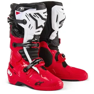 Alpinestars Tech 10 Enduro Offroad-stiefel - Bright Red / Black / White - EU 45 1/2