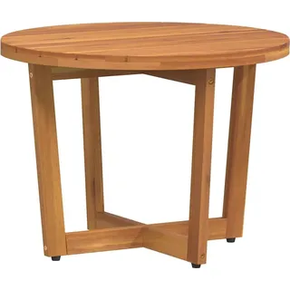 Garten-Beistelltisch Rund Ø55x40 cm Massivholz Akazie - Braun, Bunt