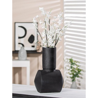 Casablanca Moderne Dekovase - Vase für Pampasgras Deko Wohnzimmer - Geschenk Geburtstagsgeschenk - Farbe: Anthrazith Dunkelgrau Höhe 30 cm