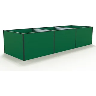 GFP Aluminium Hochbeet KINGSIZE DANIELA - 351 x 119 x 77 cm - Grün, Stecksystem, langlebig - Grün