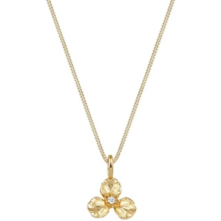 Elli DIAMONDS 3D Blume Anhänger Diamant (0.015 ct.) 585 Gelbgold Ketten Damen