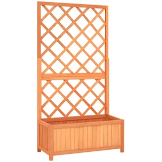 vidaXL Garten-Spalier Mit Blumenkasten Braun 70/30/135 Cm Tannenholz , Holz , 70x135x30 cm , Gartenzubehör, Hochbeete