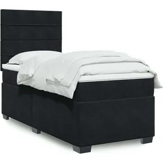 2024 Möbel Boxspringbett mit Matratze Schwarz 80x200 cm Samt Klassische Betten 1457657 - Schwarz