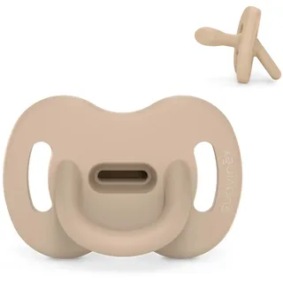Suavinex Silikon-Schnuller, 0/6 Monate & Neugeborene, Physiologische Sx Pro-Sauger, Weich & Flexibel, Ideal zum Schlafen, Respektiert die Mundentwicklung, Colour Essence, Irish Cream