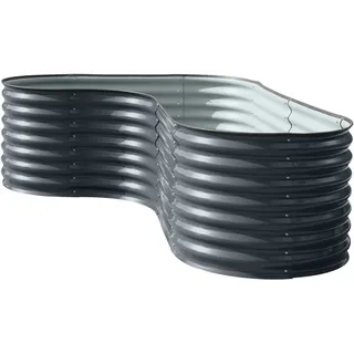 Floraworld Hochbeet klassisch Welle 160 x 80 x 82 cm Schwarz