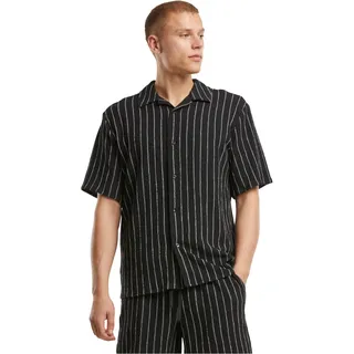 Urban Classics Herren Hemd Striped Crinkle Resort Shirt, gestreiftes Sommerhemd für Männer, Größen S - 5XL