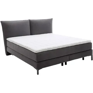 Schöner Wohnen Boxspringbett , Grau , Metall , Buche, Fichte, Kiefer,Buche, Fichte, Kiefer , Schichtholz, Sperrholz, Hartholz,Schichtholz, Sperrholz, Hartholz , H2 , 7-Zonen , Höhe ca. 19 cm , 180x200 cm , Made in Germany , Über- und Sondergrößen erhältlich, gepolstertes Kopfteil, Stoffauswahl, Topper durchgehend, Matratze in verschiedenen Härtegraden erhältlich, Matratzenauswahl, Kopfteilauswahl, Härtegradauswahl , Holzmöbel, Holzbetten, Boxspringbetten Holz