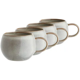 Butlers Tassen 4er-Set Cottage 350 ml , Grau , Keramik , Geschirr, Tassen, Kaffeetassen