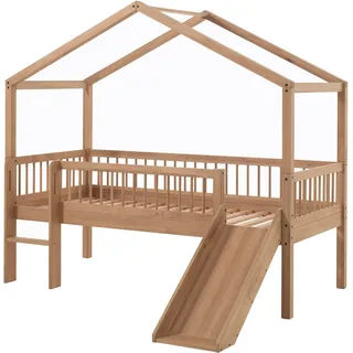 Vipack Hausbett Forrest 90 x 200 cm Buche massiv weiß lackiert