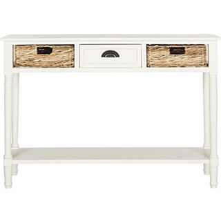 SAFAVIEH Modern Wooden Accent Table, in Distressed and White, 35 X 115 X 80