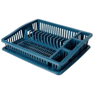 URBAN LIVING Sonoma Geschirrkorb mit Tablett 46 x 37 x 9,5 cm Farbe Citadel