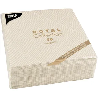 Papstar Papstar, 50 Servietten "ROYAL Collection" 1/4-Falz 40 cm x 40 cm champagner "Elegance", #86497