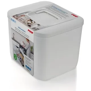 Reer SafeContainer Aufbewahrungsbox | Schutz vor gefährlichen Kleinteilen | kindersicherer Verschluss | rutschfest | sicherer Verschluss von Waschmitteltabs, Batterien, Medikamenten uvm. | Weiß