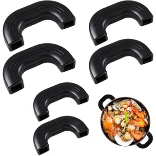 3 Paar Silikongriffe für Töpfe, Silikon Topfgriffe HitzeschutzKüche Schutz, Kochen Finger Topflappen, Wärmeschutzgriffe aus Silikon für Bratpfannen, Backbleche, Grillplatten, Suppentöpfe, Schmortöpfe