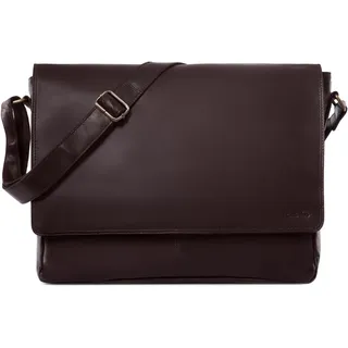 LEABAGS Messenger Bag, Acapulco Echtleder Aktentasche Herren & Damen, Leder Laptoptasche bis 15 Zoll, Umhängetasche mit Schultergurt 39 x 30 x 11 cm