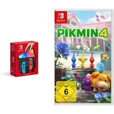 Nintendo Switch-Konsole (OLED-Modell) Neon-Rot/Neon-Blau + Pikmin 4 Switch