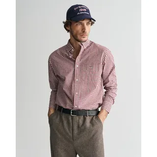 GANT Herren REG POPLIN Gingham Shirt Hemd, Wine RED, XXL