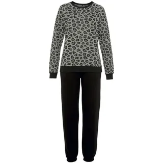 VIVANCE Dreams Pyjama 2 tlg. mit tonalem Animalprint, grau,