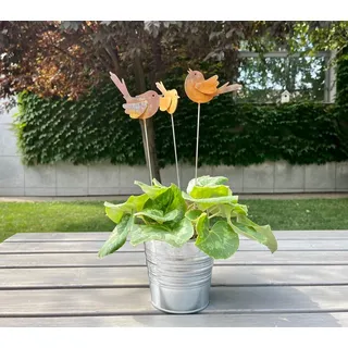3 Stück Rost Gartenstecker,Vogel Gartendeko Gartenstecker Roststecker Metall Vögel Baumstecker Rost Deko für Draußen Outdoor (Vögel)