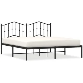 vidaXL Bettgestell mit Kopfteil Metall Schwarz 180x200 cm - Schwarz