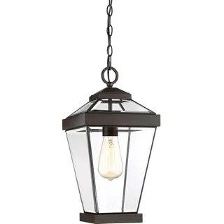 Pendelleuchte Außen IP23 Bronze Metall Glas E27 Garten Vintage Licht-Erlebnisse