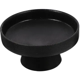 Keramik Obstschale mit Fuß, Schwarz, Dekorativ für Snacks und Desserts | Große Öffnung, Vintage und Elegant, für Obst, Trockenfrüchte, Büro oder Riegel