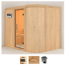 Bild von Sauna »Thyra 4«, (Set), 9-kW-Ofen mit externer Steuerung beige