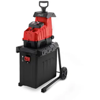 Scheppach Elektro Gartenhäcksler GS70 - 230V 2800W | max. Ø 42 mm Aststärke | 8x Messerwalzen | Leisehäcksler inkl. 56L Fangbox