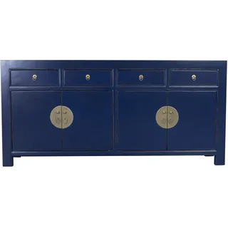 Fine Asianliving Chinesisches Sideboard Mitternachts Blau B180xT40xH85cm - Blau