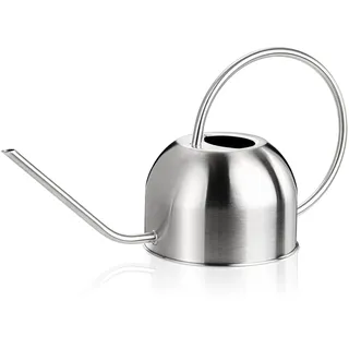 Bekith 1,5 Liter Edelstahl Gießkanne Metall Blumengießkanne mit Langer Ausguss Pflanzen-Gießkanne Klein für Pflanzen Büro Garten, Silber
