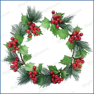 Garland Weihnachten Mistelzweig Rotunde + Beeren Und Zweige Nadeln Aus Tanne Tür