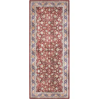 ELLE DECORATION Keshan Maschad Kurzflorteppich 80 x 200 cm weinrot