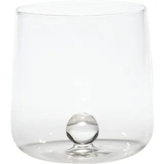 Zafferano Bilia Glasbecher - Handgemachtes Borosilikatglas, Verziert mit bunter, farbiger Glaskugel im Inneren, cl 44 h 90mm d 88mm - Set 6 Stück (Transparent)