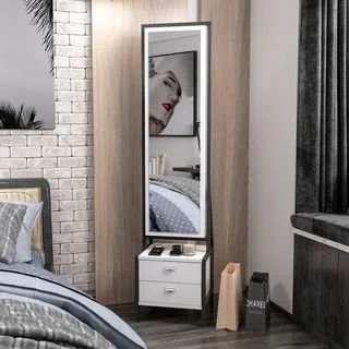 Homemania Mehrzweckmöbel, Melamin, Metall, Weiß, Schwarz